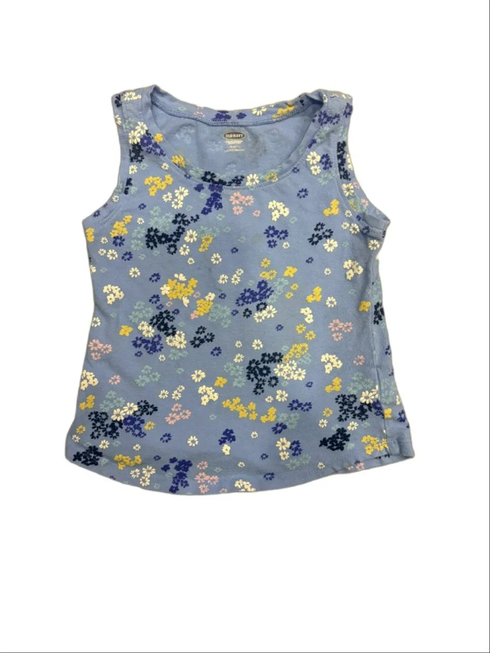 Old Navy Toddler Girls Blue Floral Sleeveless Tank Top (4T)